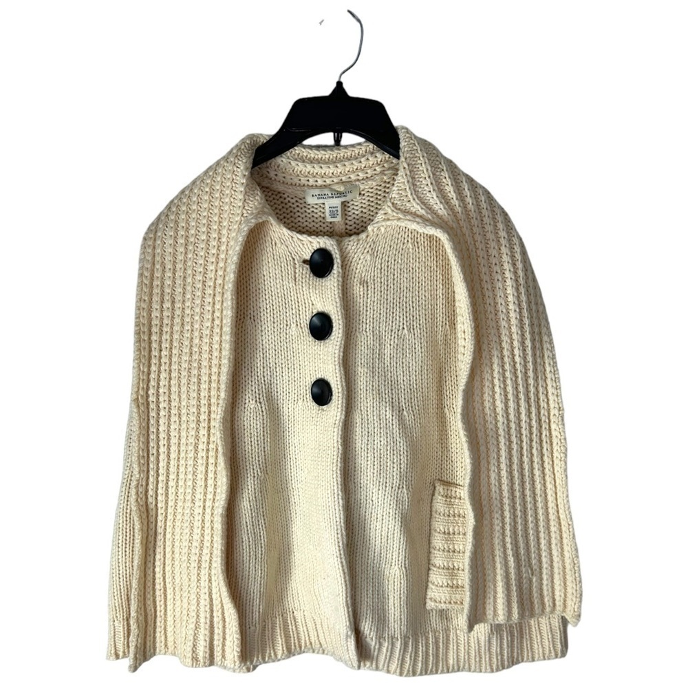 Banana Republic Extra Fine Merino Wool Cape Poncho With Scarf SZ S/XS